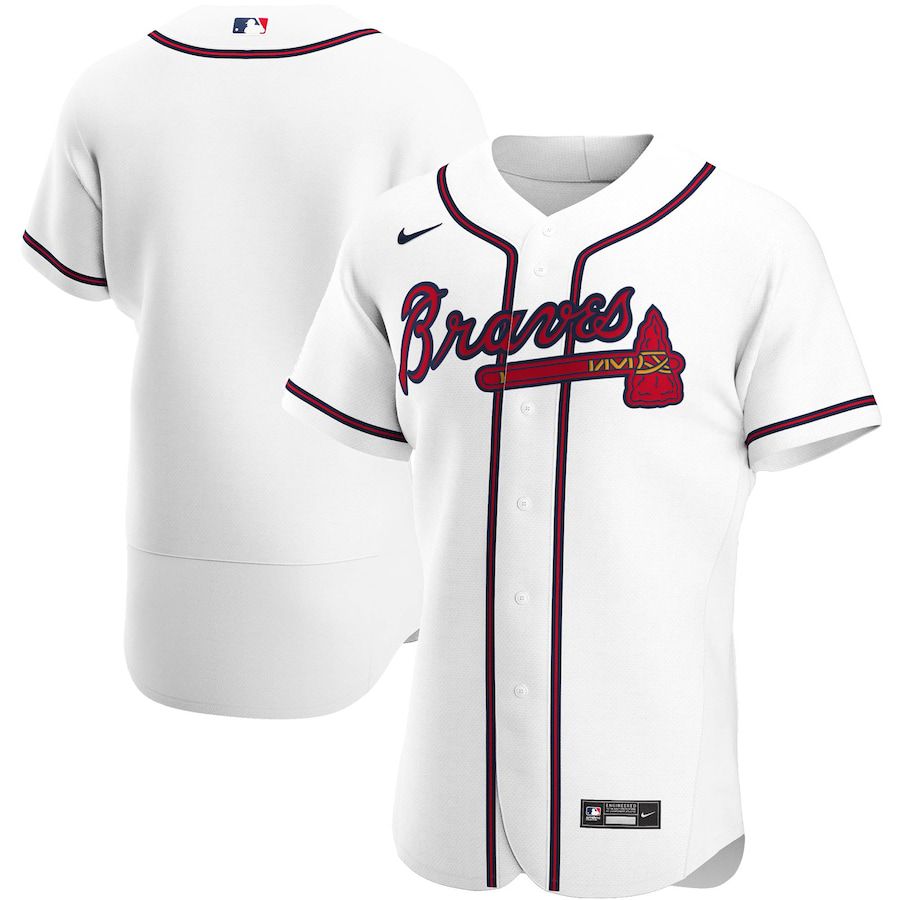 Mens Atlanta Braves Nike White Home Authentic Team MLB Jerseys